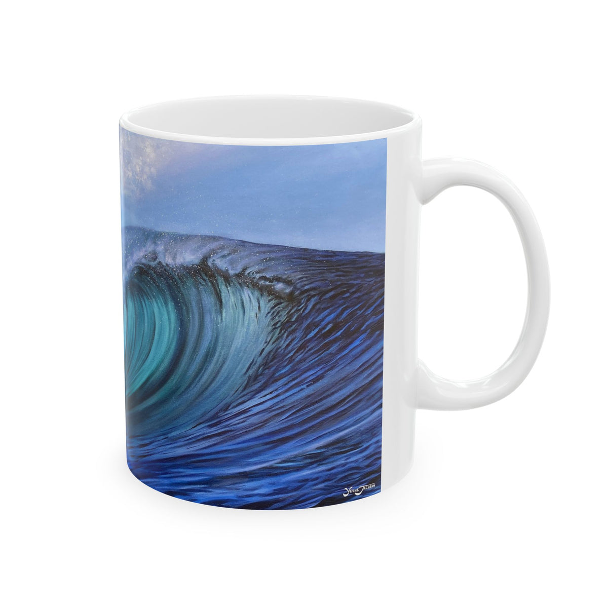 Ceramic Mug, (11oz, 15oz) Green Thunder