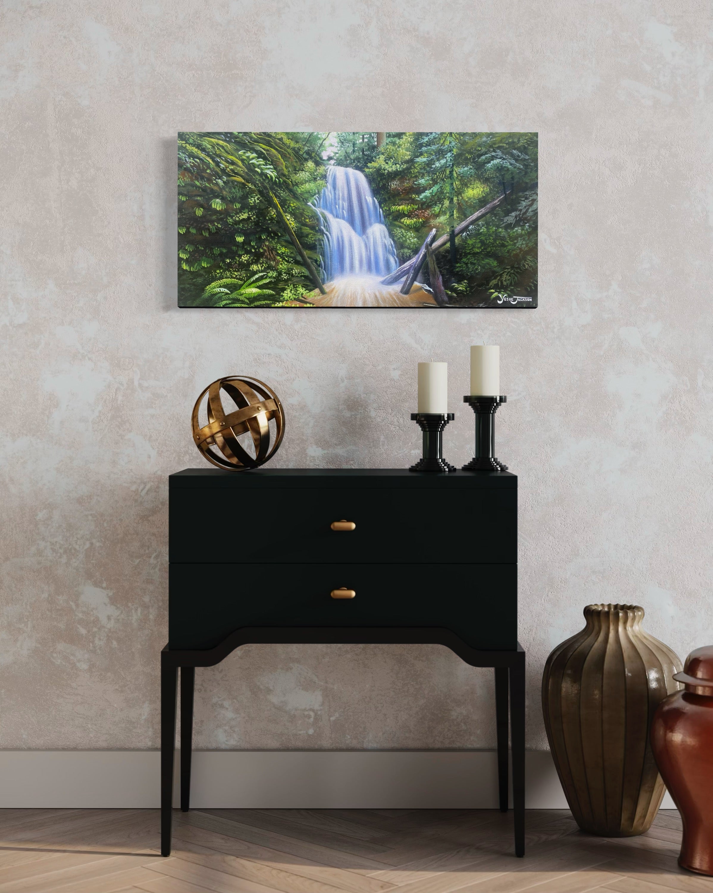 Berry Creek Beauty, acrylic on canvas 12x24 inches