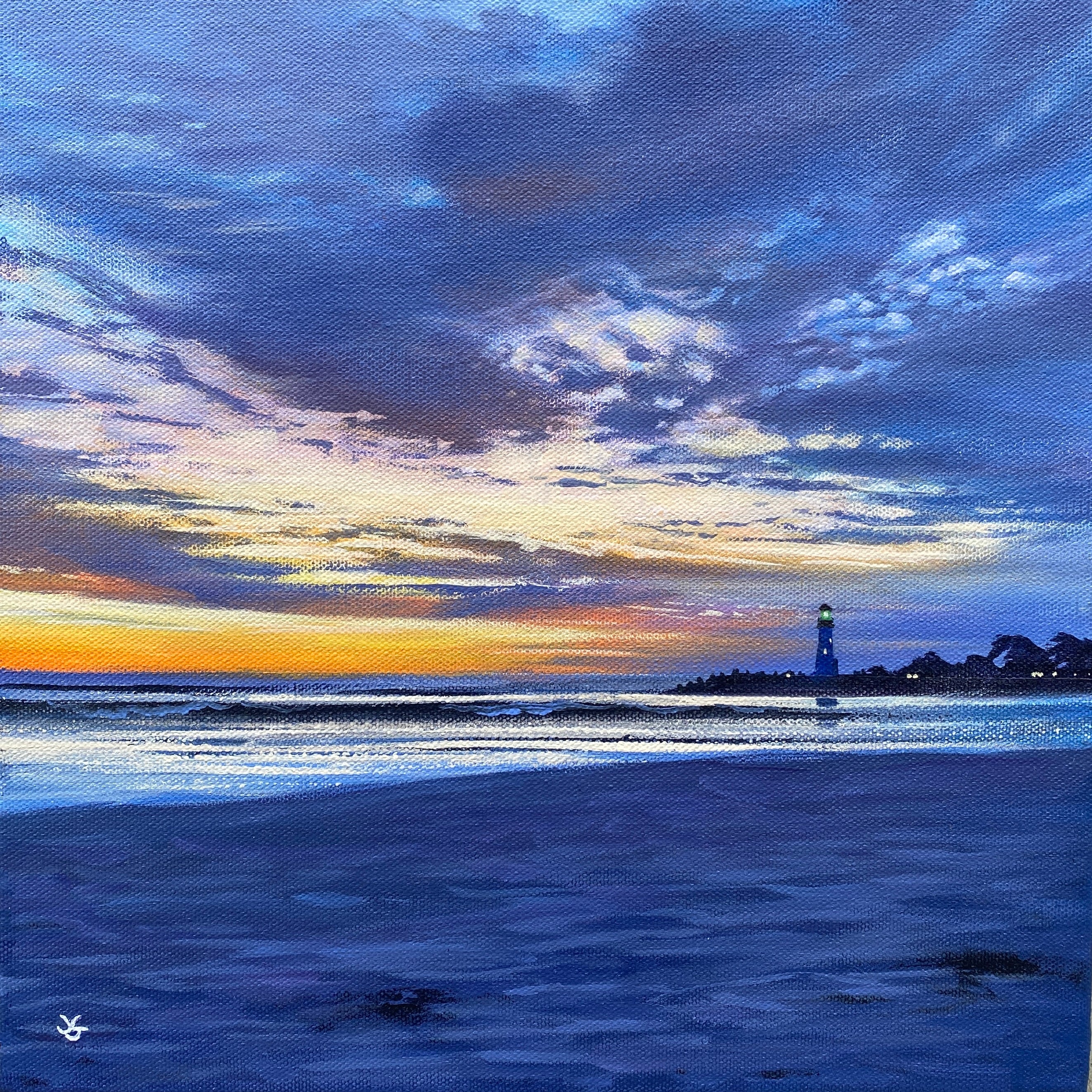 Evening Speaks, acrylic on canvas 12x12 inches