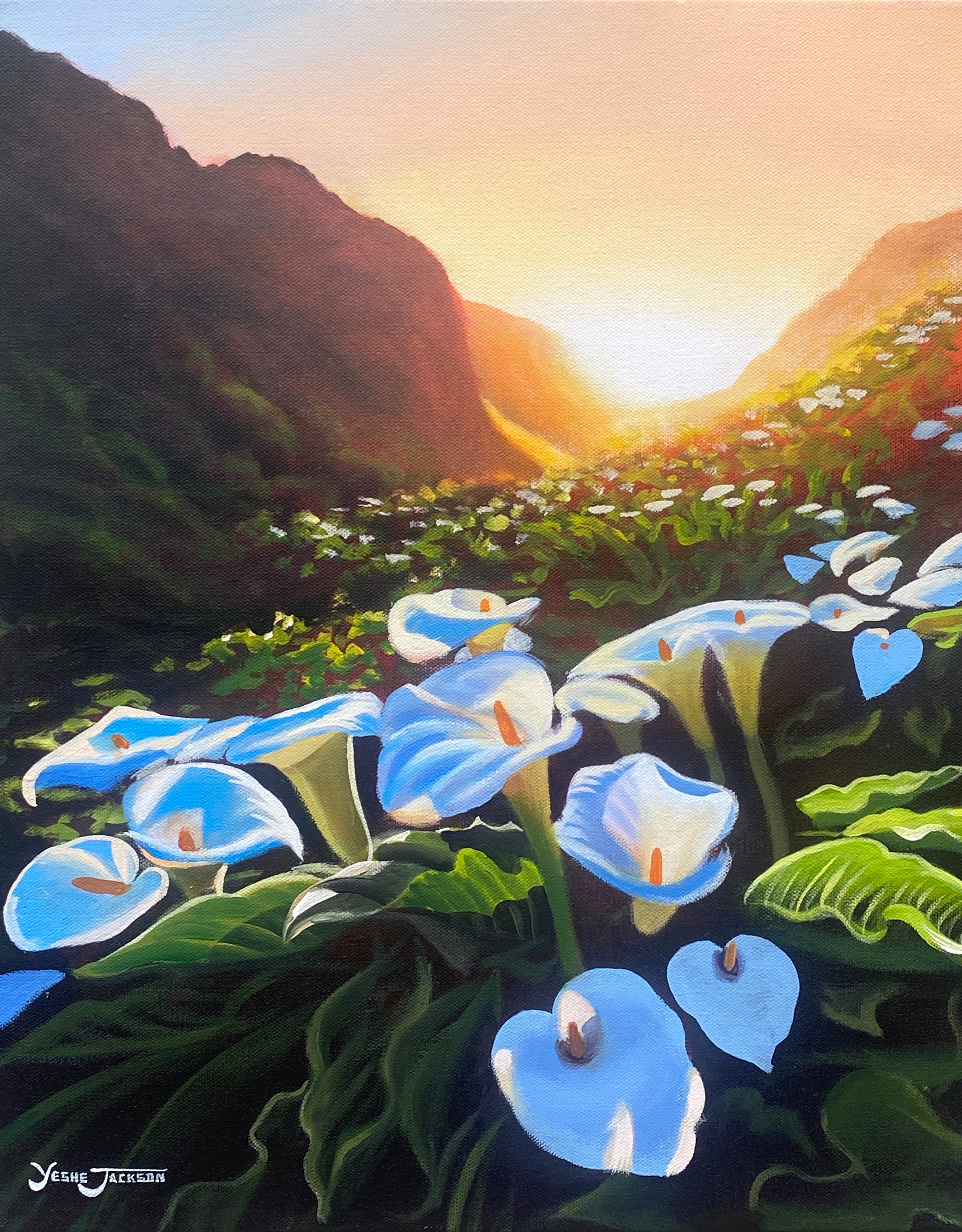 Garrapata Bloom, acrylic on canvas 20x16 inches