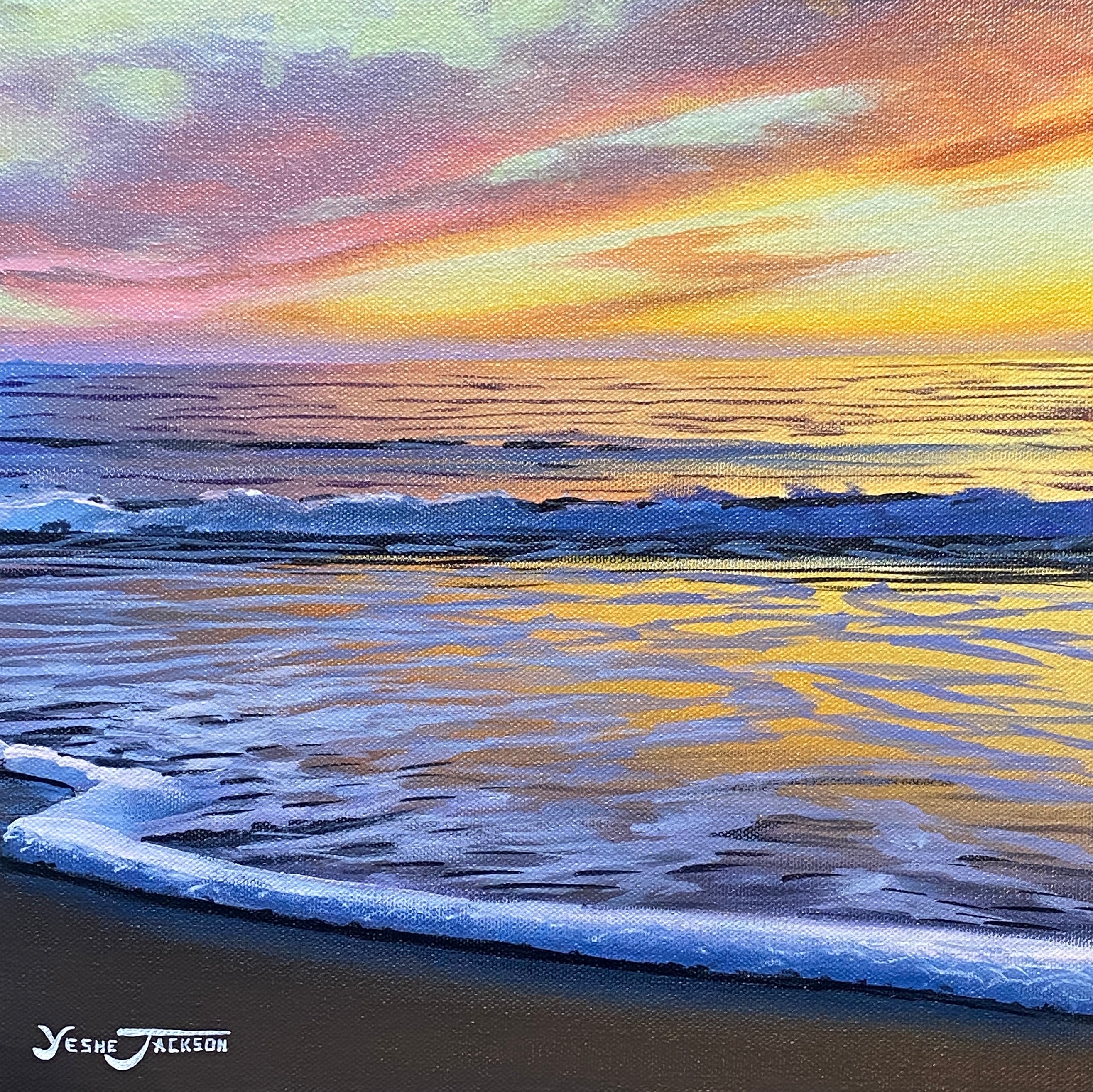 Goldcoast, acrylic on canvas 12x12 inches
