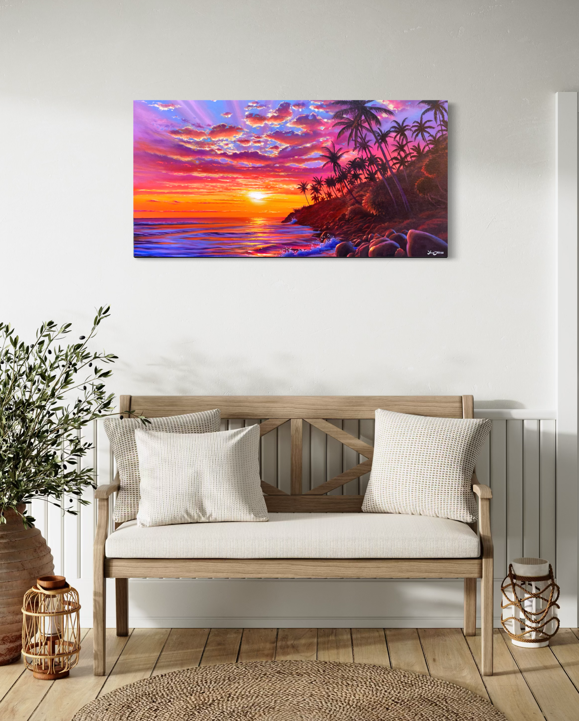 Tropical Dreams, acrylic on canvas 24x48 inches