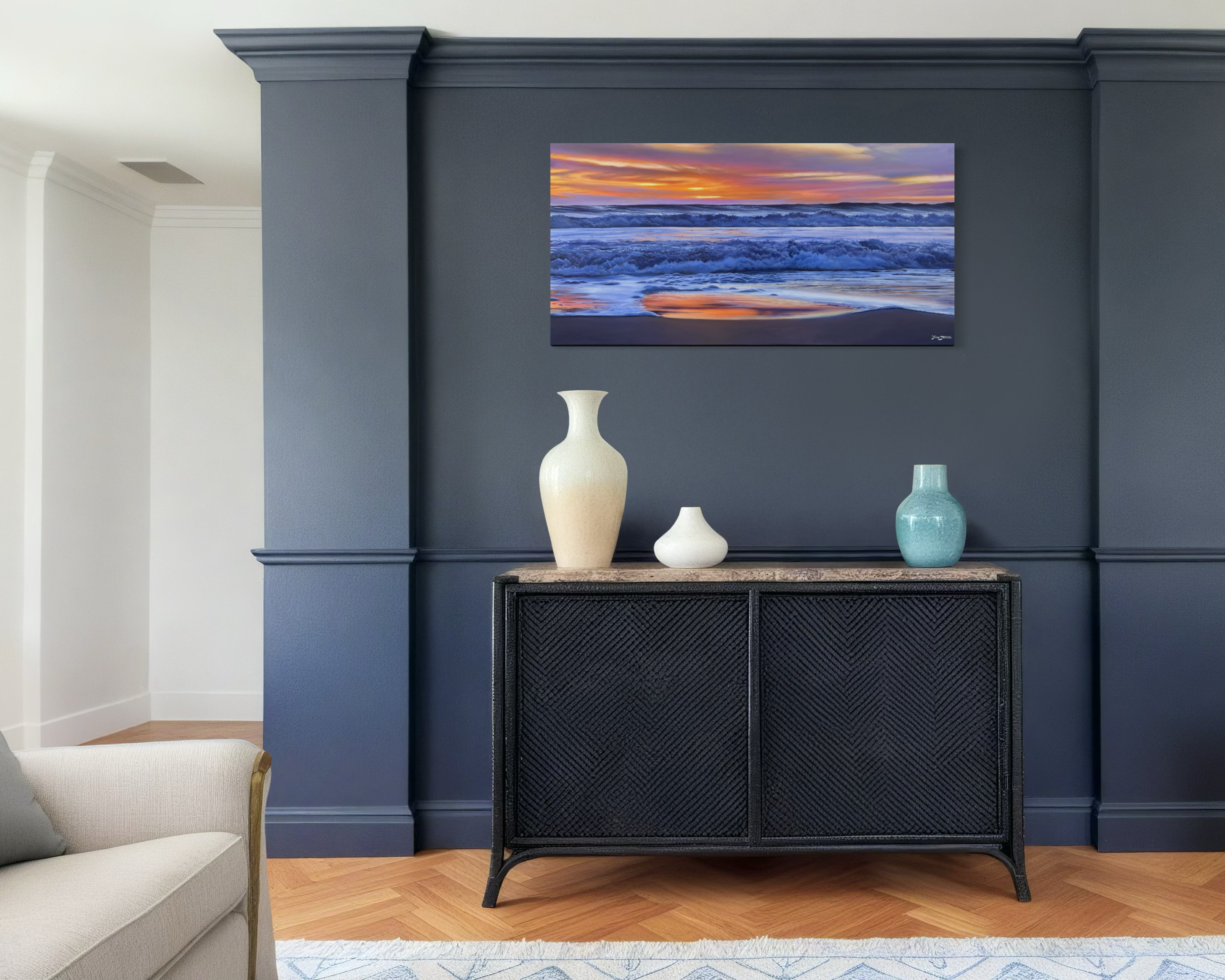 Ocean Lover, acrylic on canvas 24x48 inches