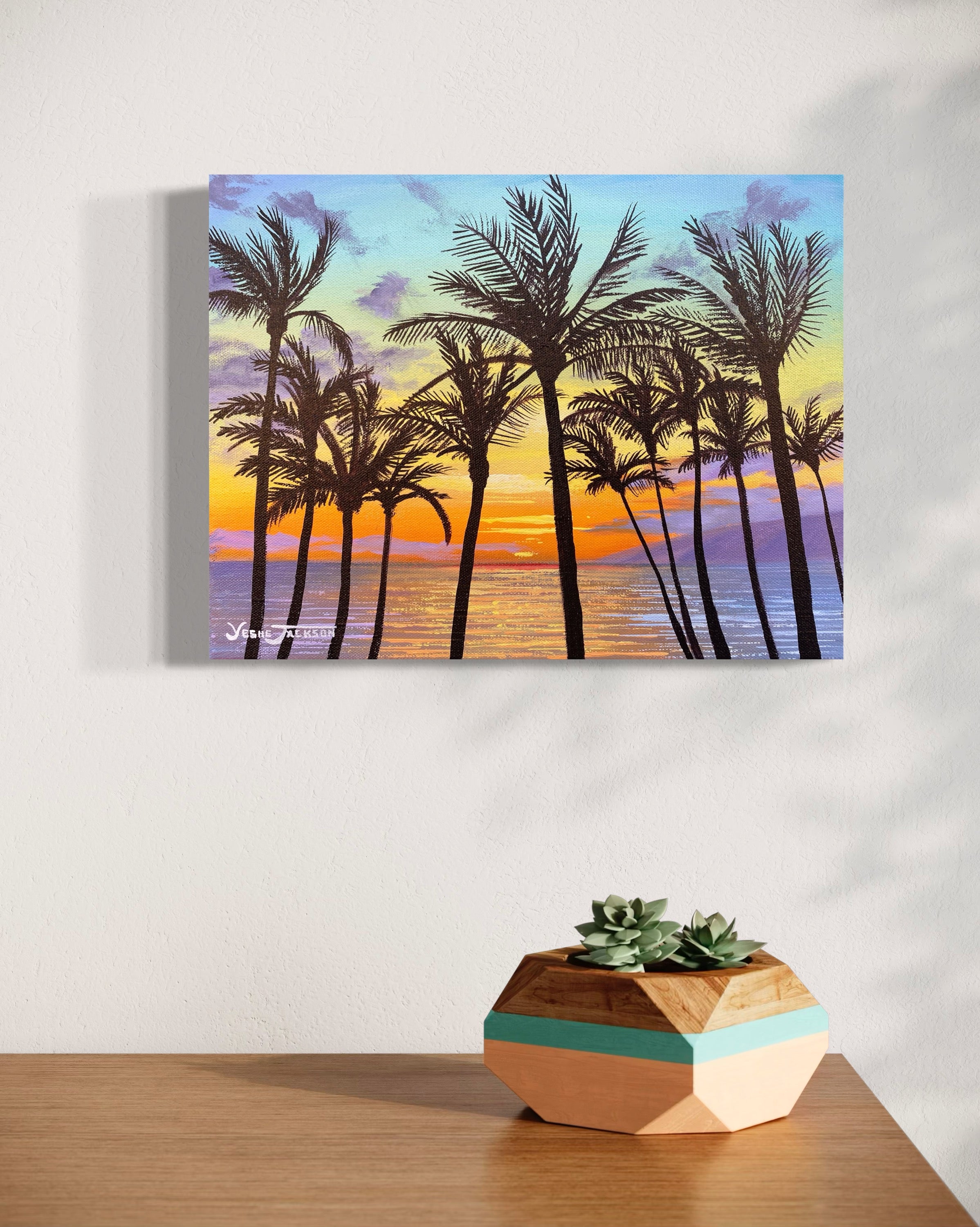 Paradise Palms, acrylic on canvas 11x14 inches