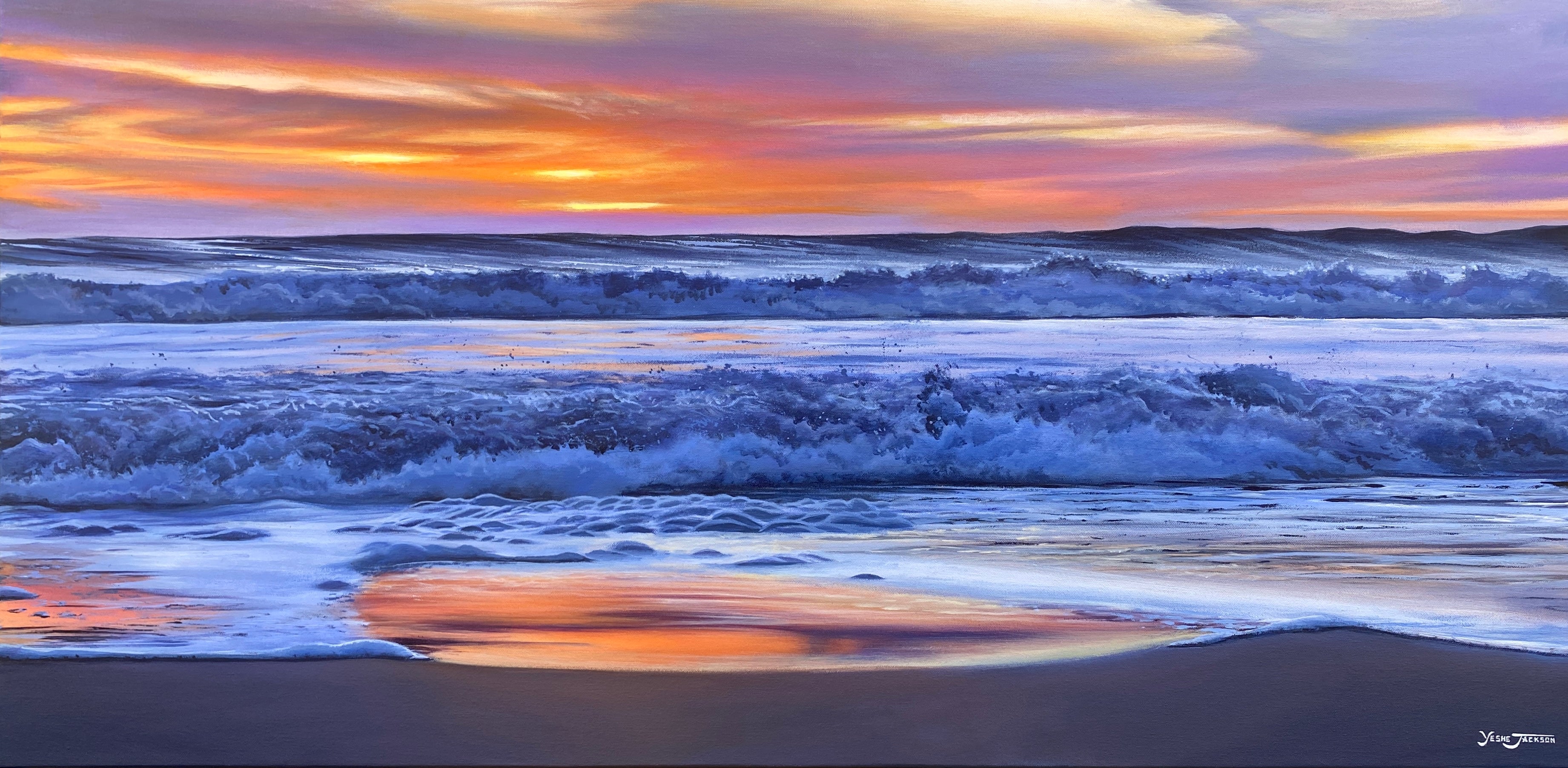 Ocean Lover, acrylic on canvas 24x48 inches