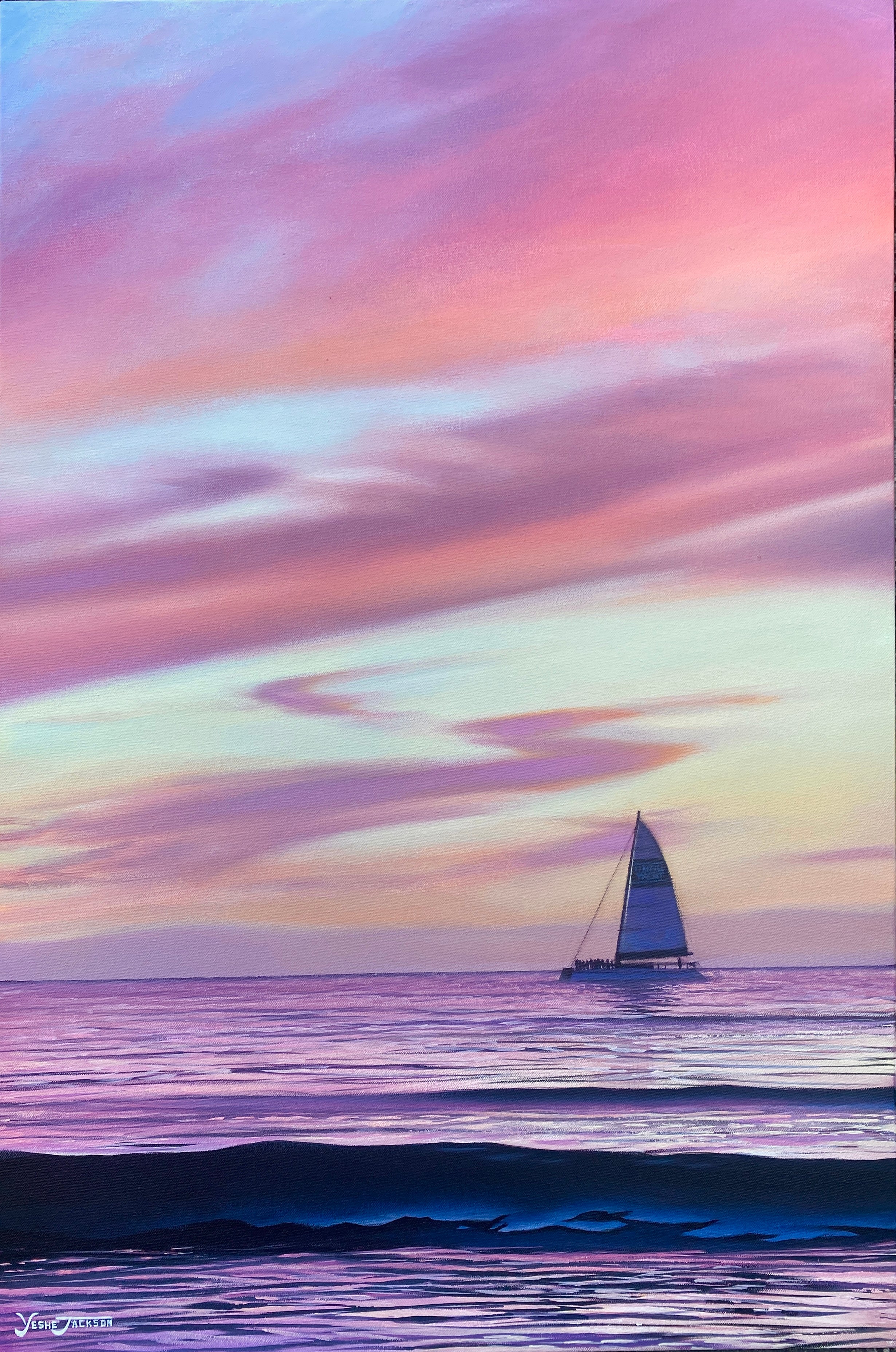 Sailing Into Silence, acrylic on canvas 24x36 inches