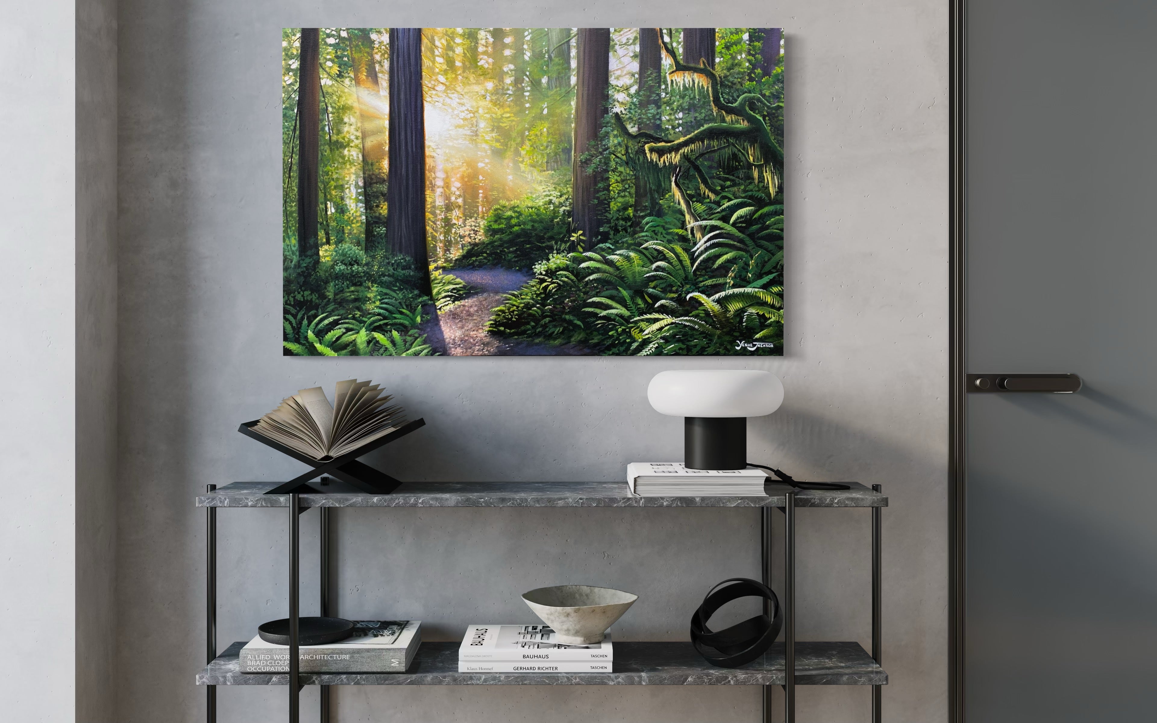 Through the Trees, acrylic on canvas 24x36 inches