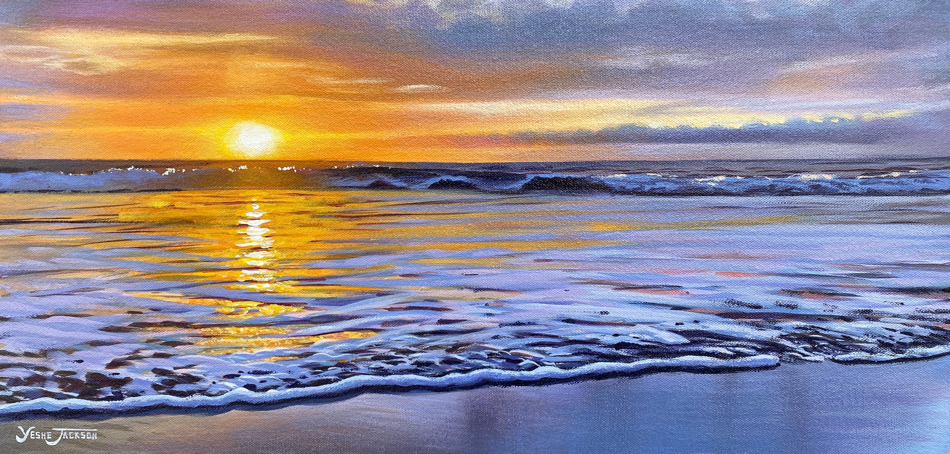 Thunder and Glow, acrylic on canvas 12x24 inches