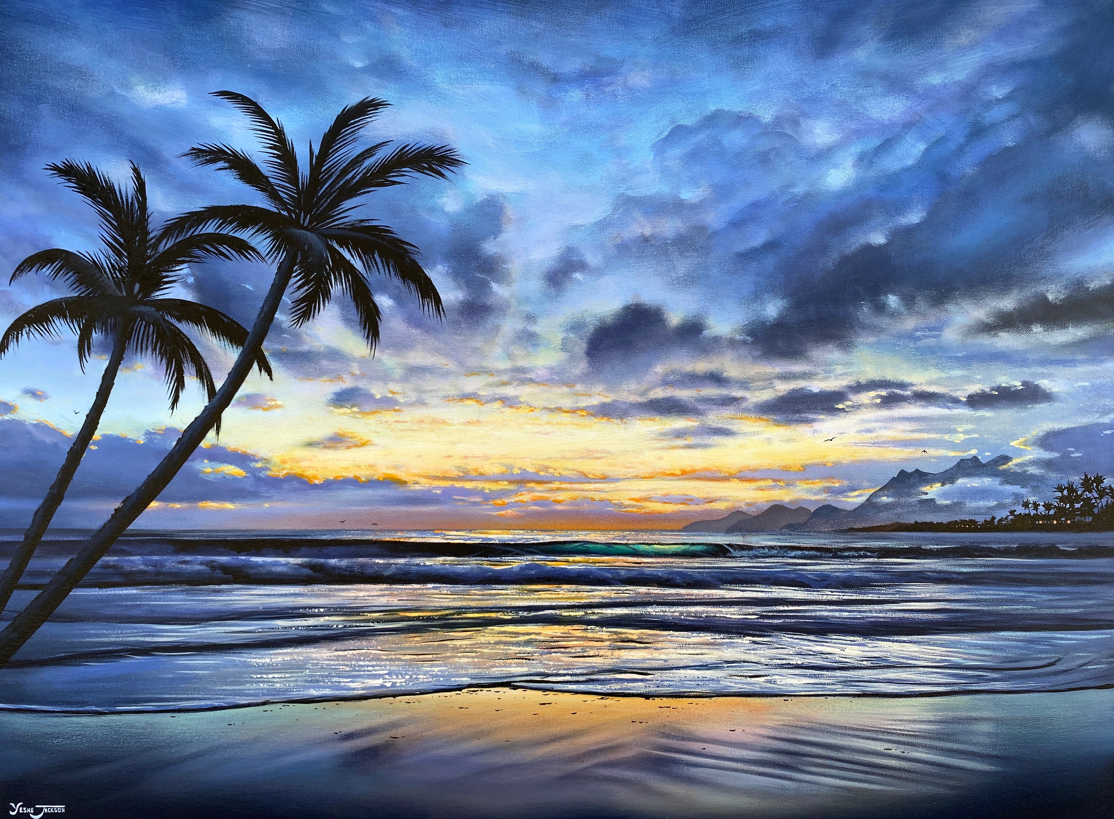 Tropical Blues, acrylic on canvas 30x40 inches