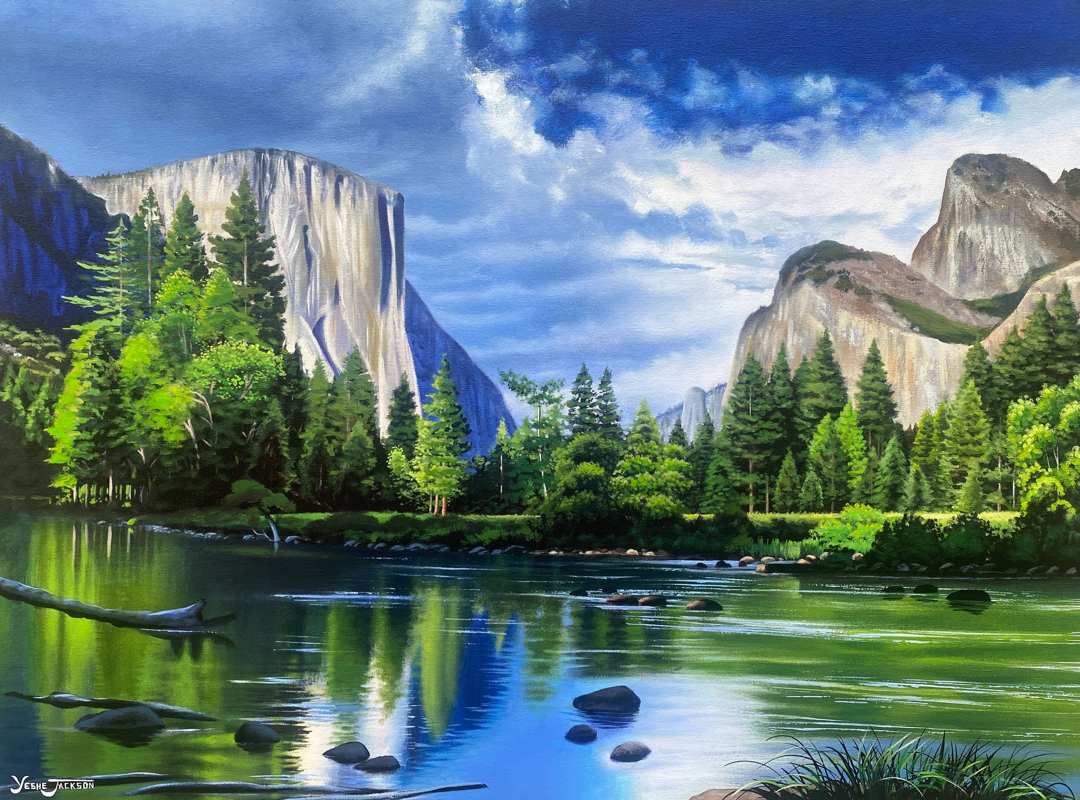 Yosemite Reflections, acrylic on canvas 30x40 inches