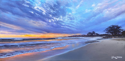 20th Avenue Twilight (Study), acrylic on canvas 12x24 inches