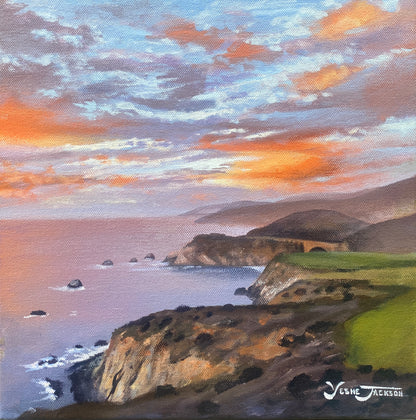 Big Sur Bliss, acrylic on canvas 12x12 inches