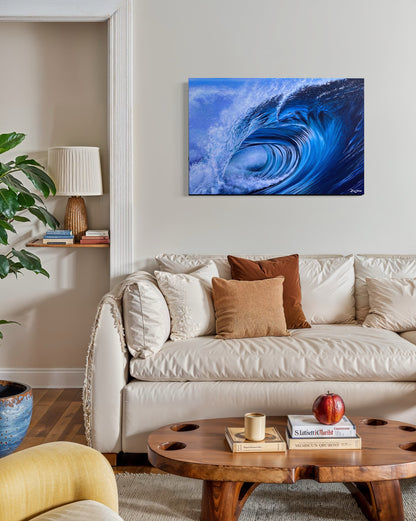 Blue  curl, acrylic on canvas 24x36 inches
