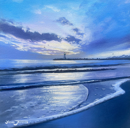 Harbor Serenity, acrylic on canvas 12x12 inches