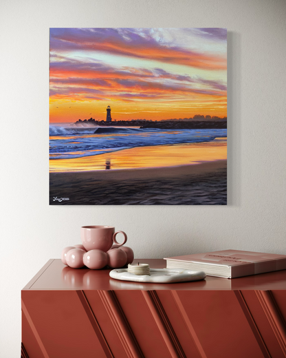 Silhouette and Sea, acrylic on canvas 20x20 inches