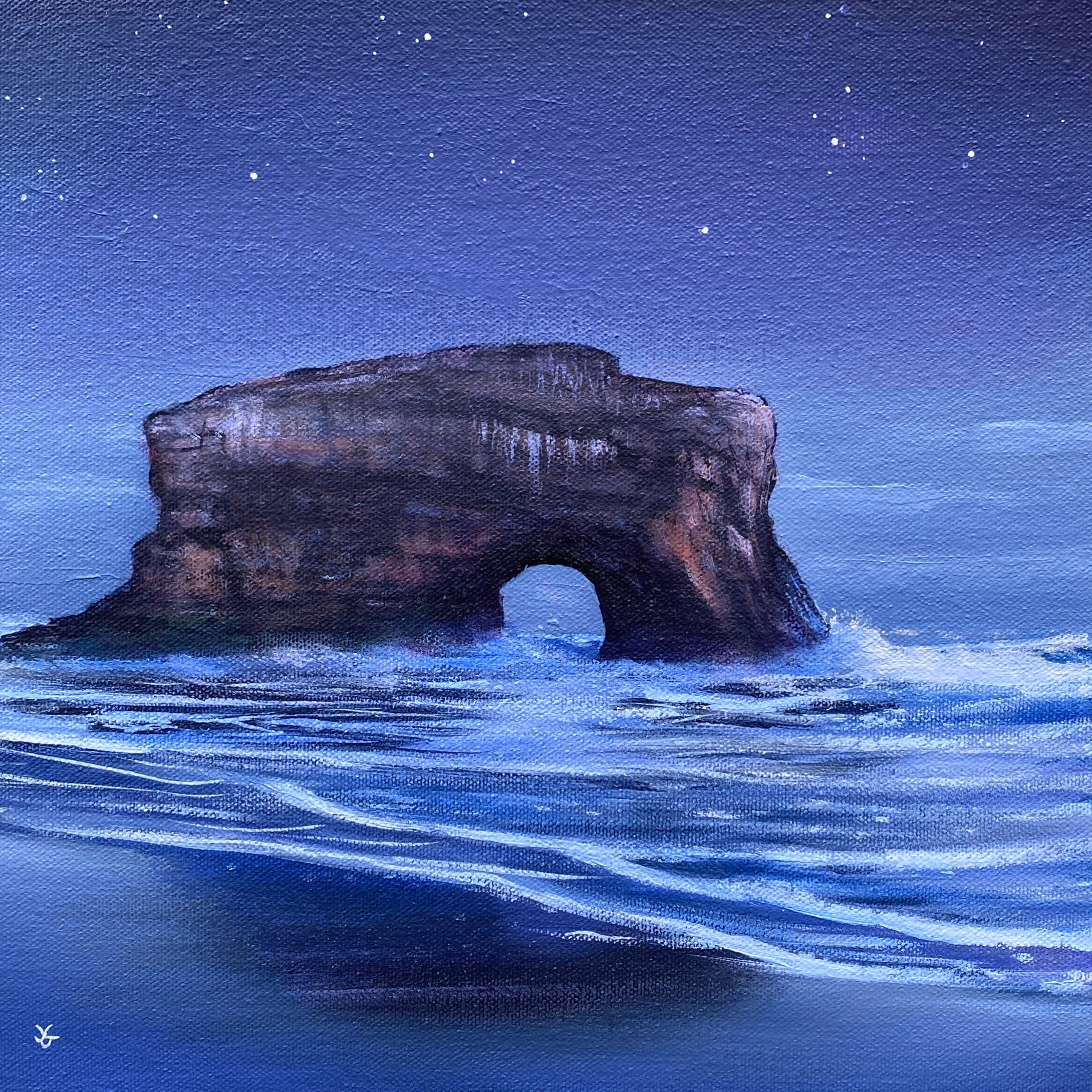 Natural Nocturne, acrylic on canvas 12x12 inches