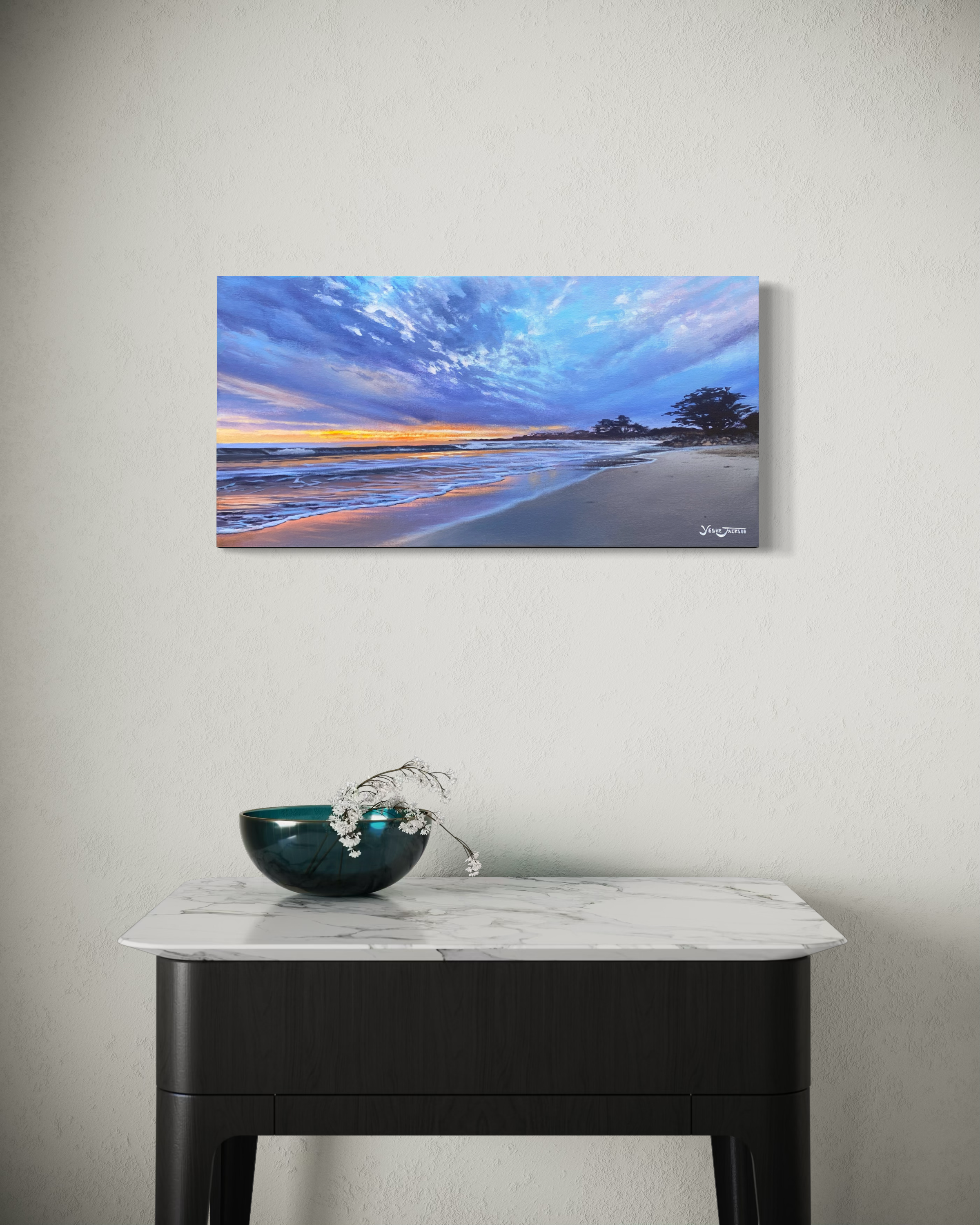 20th Avenue Twilight (Study), acrylic on canvas 12x24 inches