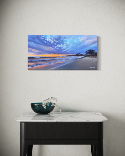 20th Avenue Twilight (Study), acrylic on canvas 12x24 inches