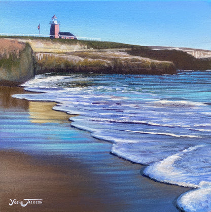 It's Beach Lighthouse, acrylic on canvas 12x12 inches