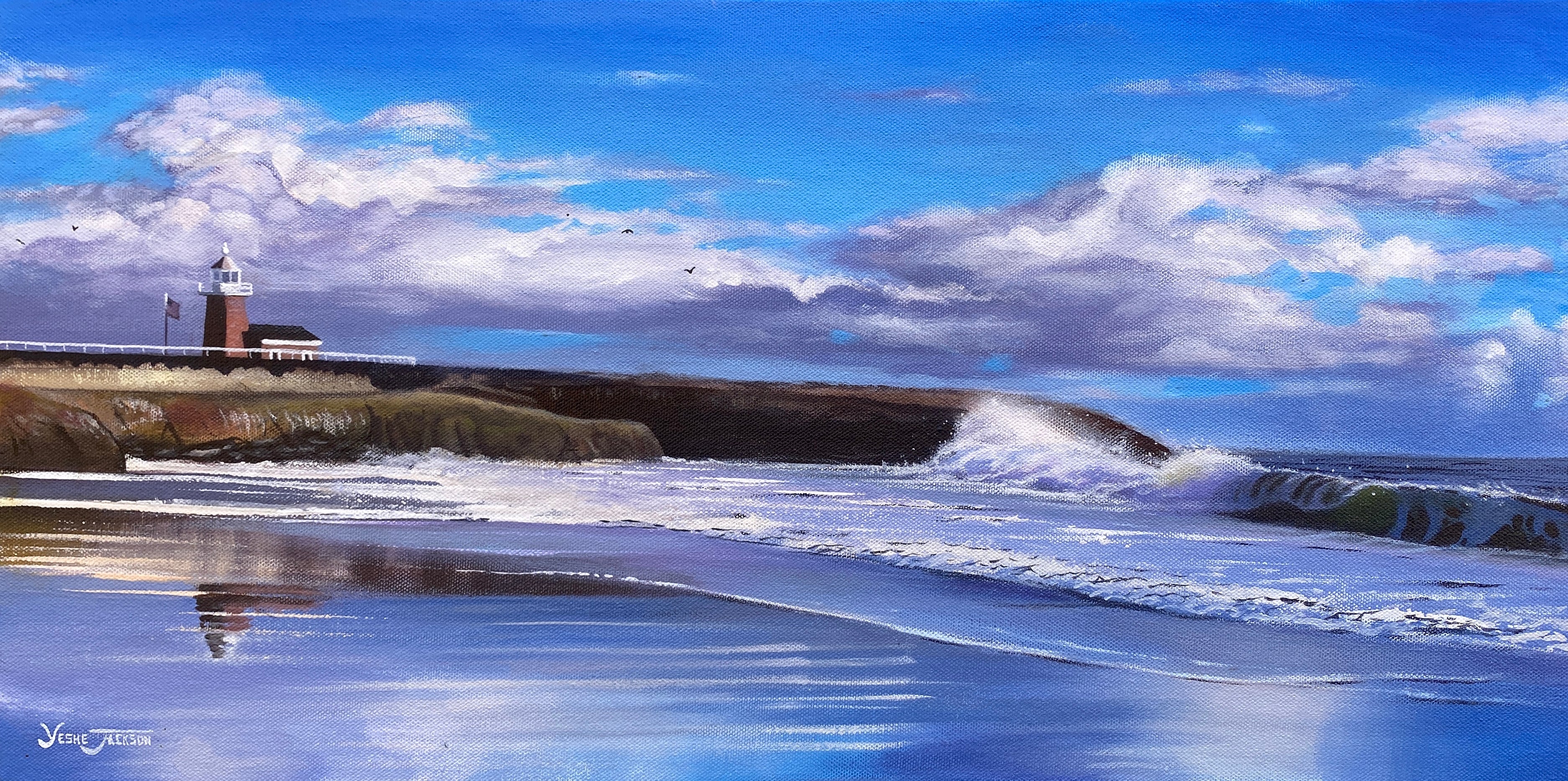 Its Beach Love, acrylic on canvas 12x24 inches