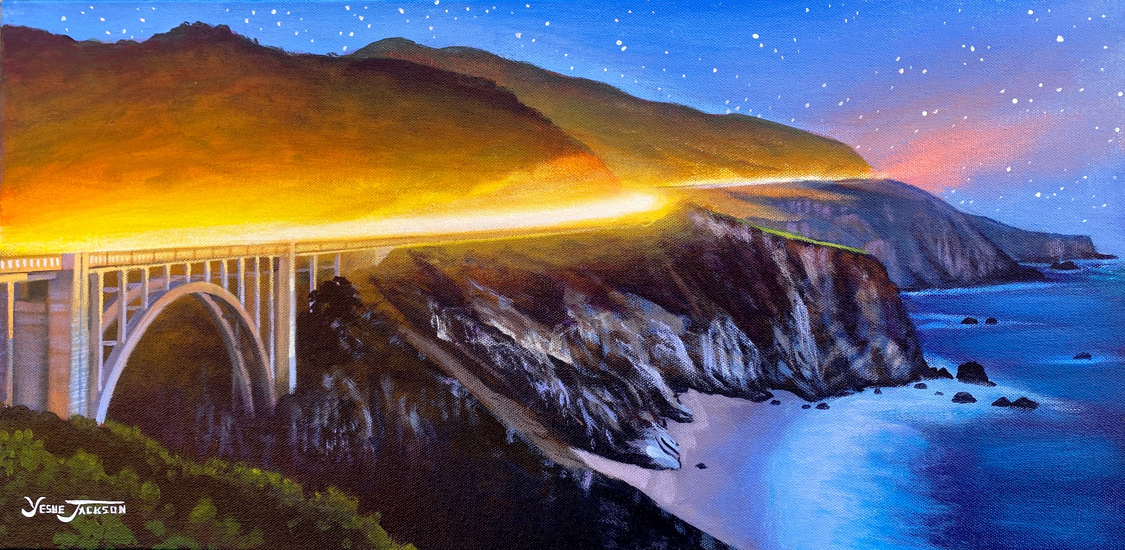 Night Moves, acrylic on canvas 12x24 inches