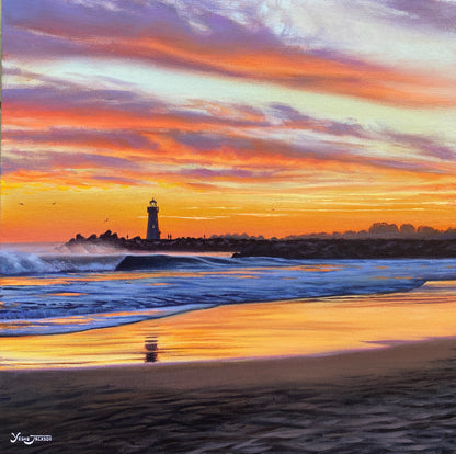 Silhouette and Sea, acrylic on canvas 20x20 inches