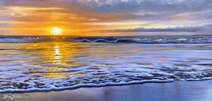 Thunder and Glow, acrylic on canvas 12x24 inches
