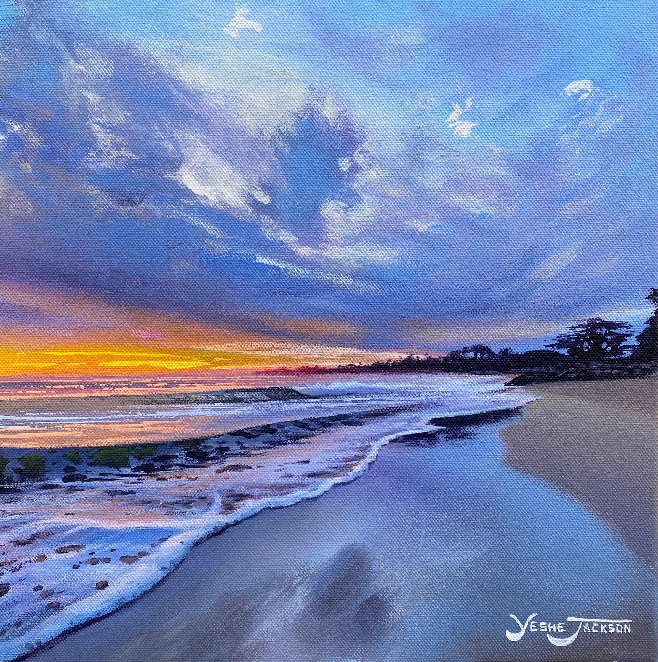 Whispering Tide, acrylic on canvas 12x12 inches