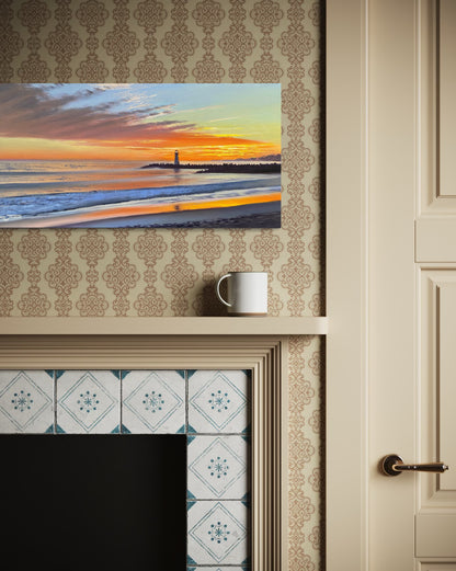 Twin Lakes Twilight, acrylic on canvas 12x24 inches