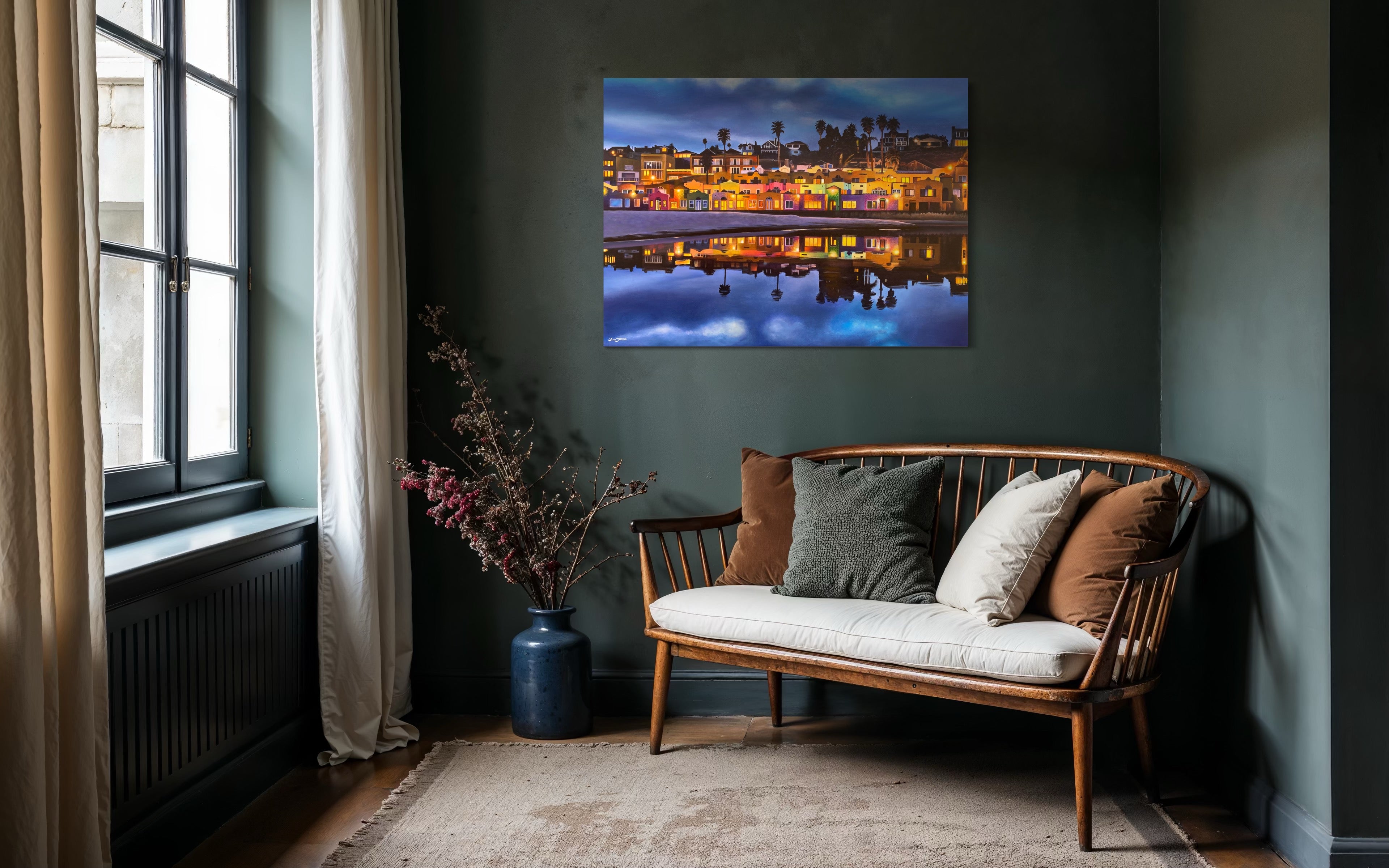 Village Delight, acrylic on canvas 36x48 inches